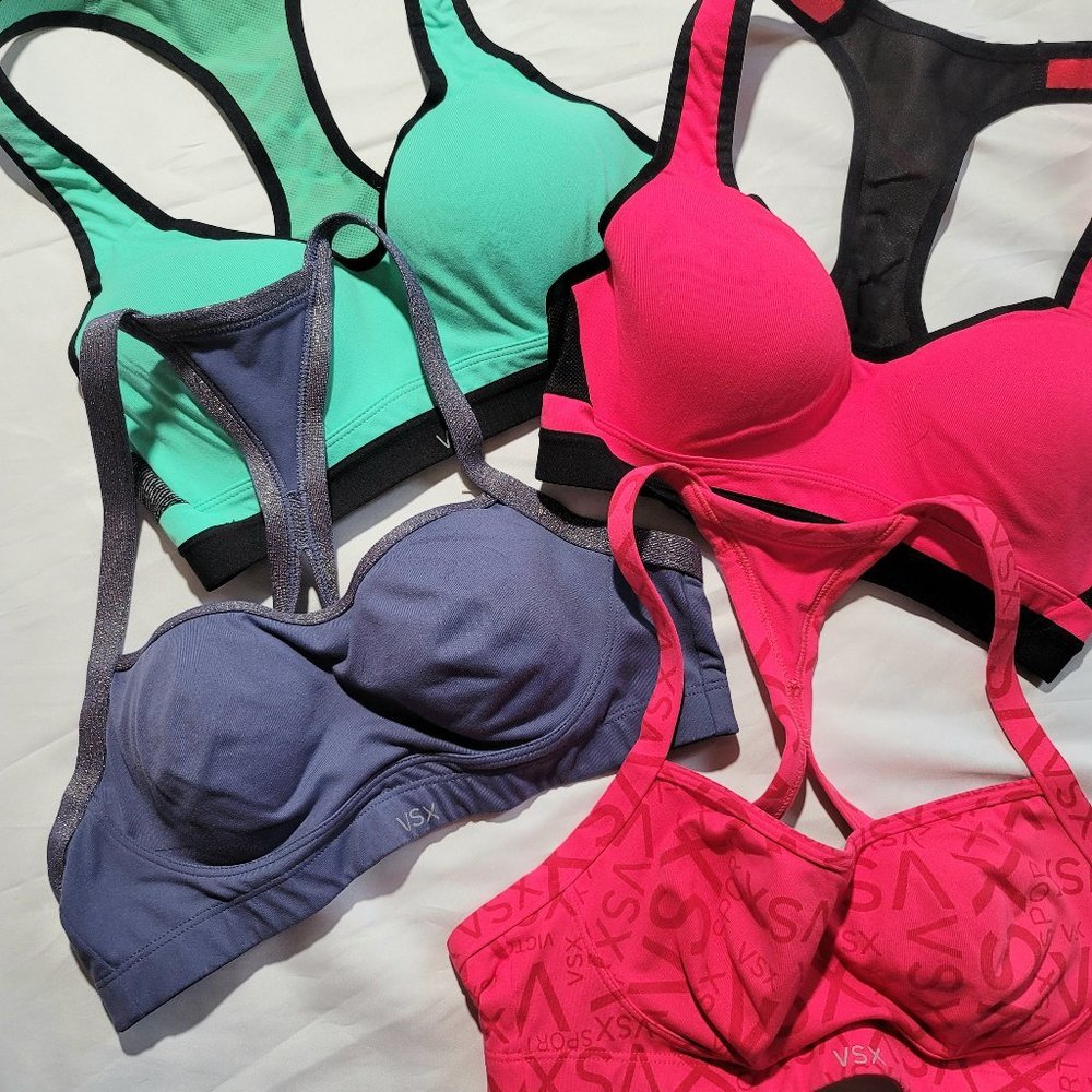 (4) Vsx Sports Bras Sizes 32/34 B Like New